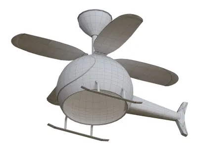Little Helicopter Dream RC Fan Ceiling Lamp Low-poly 3D model
