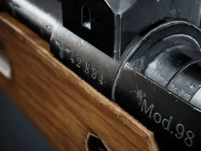 PBR Kar98 k Sniper Rifle Low-poly 3D model Low-poly 3D model