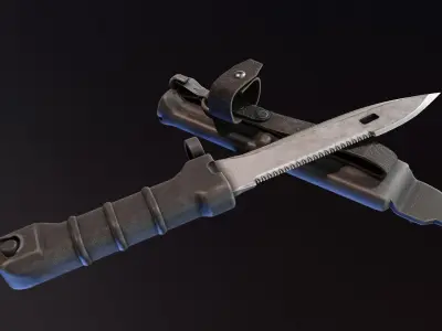 AK74 Bayonet Low-poly 3D model