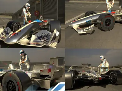 INDYCAR with driver Free low-poly 3D model