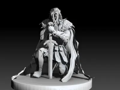 Greek Warrior After Battle Low-poly 3D model