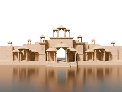 Indian rajasthani gate 3D model