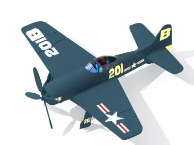 grumman bearcat Low-poly 3D model