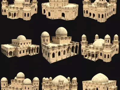 ARAB ARABIC DESERT TURKISH TEMPLE CHURCH COLLECTION Low-poly 3D model