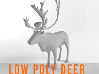 Christmas Deer Elk Moose Mammal Raindeer Animal Low Poly Low-poly 3D model