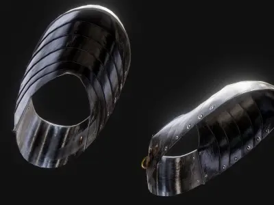 Medieval sabatons Low-poly 3D model