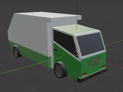 TRUCK LOW POLY garbage Free low-poly 3D model