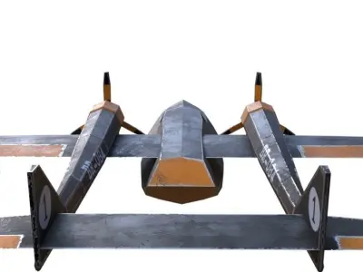 hydroplane lowpoly model toy plane with two propellers Low-poly 3D model