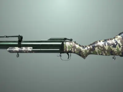 Grenade Launcher 02 Military Green Generic PBR Low-poly 3D model