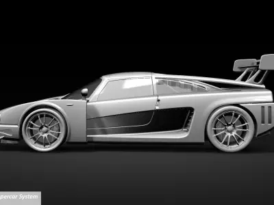 GT500ASTRACK orange and silver sports car Free 3D model