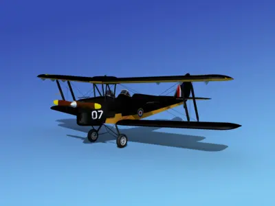 Dehavilland DH82 Tiger Moth V08 3D model