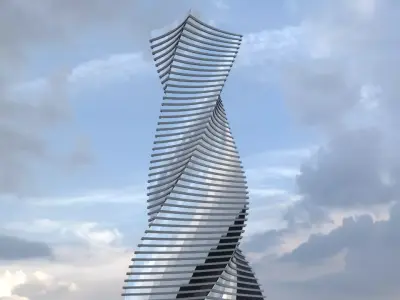 Skyscraper twisted 3D model