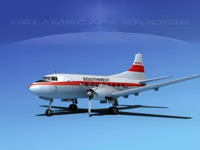 Martin 202 Southwest Airways 3D model