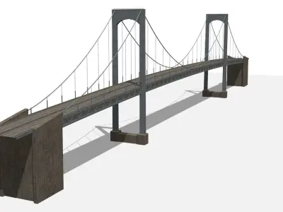 Throgs Neck Bridge Low-poly 3D model