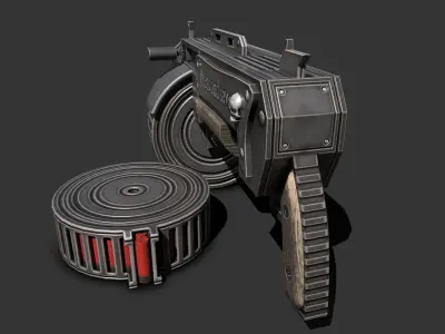 shotgun machine gun Free low-poly 3D model