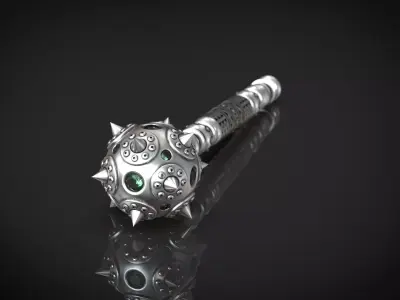Mace bludgeon suvenir with gems 3D print model