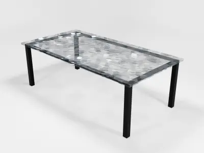  Table and chairs set Free low-poly 3D model