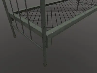 Army bed Free low-poly 3D model