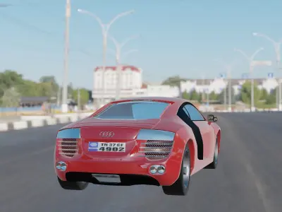 Low Poly Car 3D model audi sports street Free low-poly 3D model