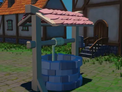 Medieval LowPoly Well Low-poly 3D model