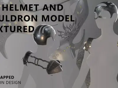 Dragon helmet and pauldron 3D model