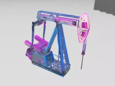 Cyberpunk Sci-Fi Oil Pumpjack - Futuristic Neon 3D Model Low-poly 3D model