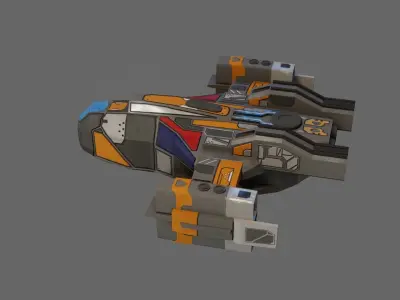 Sci-Fi Aircraft - Low Poly - Game Ready - PBR Low-poly 3D model