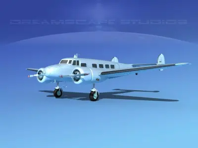 Lockheed L10 Electra Bare Metal 3D model
