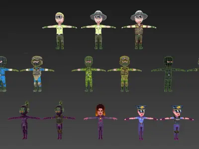 Low poly Police Force Low-poly 3D model