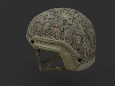 Ops Core Fast helmet foliage green with marpat camo 3D model