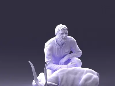 Hunter and antelope 0112 3D model
