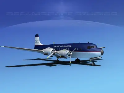 Douglas DC-7B Pacifica Air Charter 3D model