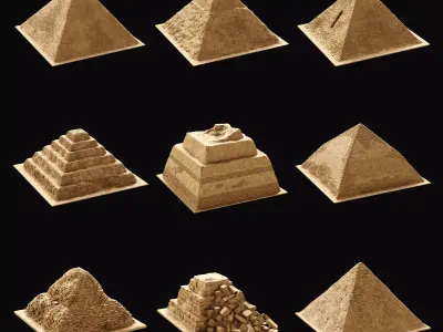 EGYPTIAN PYRAMID ANCIENT EGYPT TEMPLE TOMB COLLECTION Low-poly 3D model