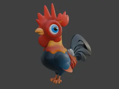 Cartoon Rooster 3D model