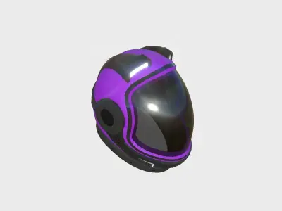 Astronaut Helmet B06 Black Purple - Character Design Fashion Low-poly 3D model