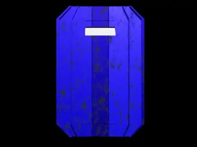 Shield rusty blue robot Free 3D model
