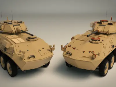 Low Poly Tank 05 Low-poly 3D model