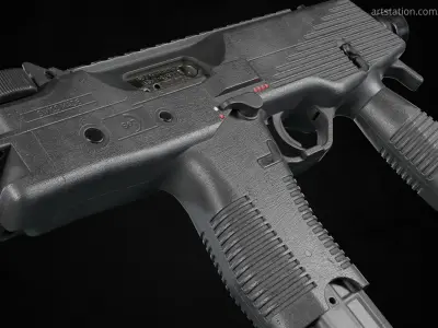 Brugger and Thomet MP9 Low-poly 3D model