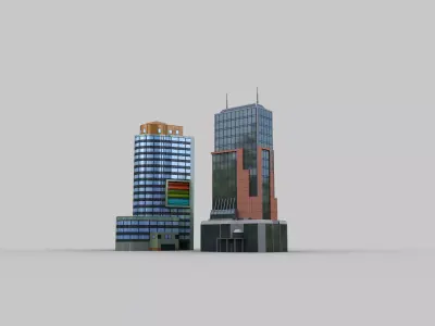 Modern Building pack2 Low-poly 3D model