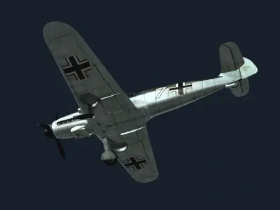 Bf-109G wwii bf fighter Low-poly 3D model