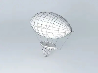 Airship egg on hot air balloon Free 3D model