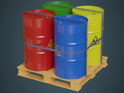 Barrel 1A Low-poly 3D model