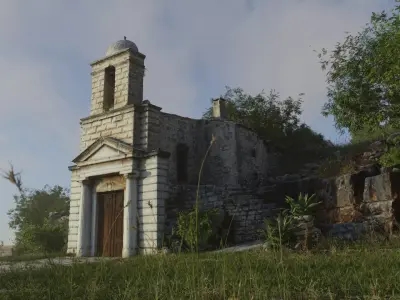 Italian cave chapelle entrance building - Photoscan 3D model