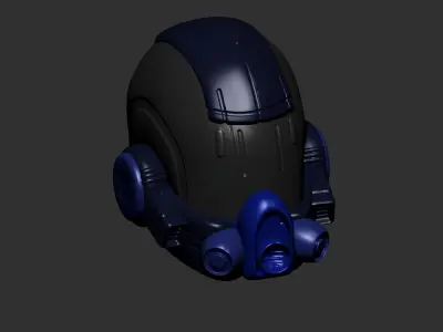 helmet high poly sculpt 3d printable ver 7 3D model 3D model 223