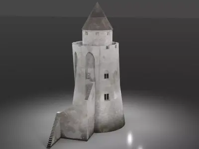 Medieval tower Low-poly 3D model