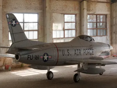 F-86D Sabre Dog Low-poly 3D model