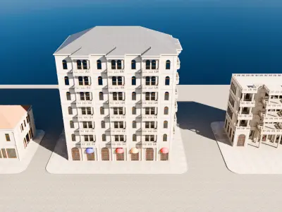 Neo-Classical Modular Building Kit  Low-poly 3D model