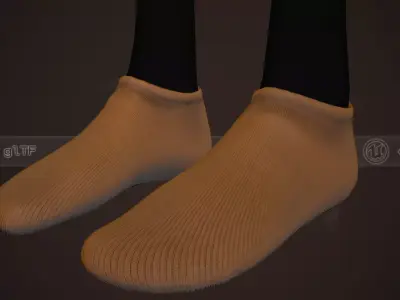  Brown Socks Style 2 Low-poly 3D model