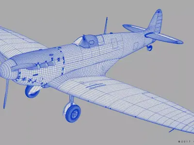SUPERMARINE SPITFIRE MK IA 603rd Squadron Free low-poly 3D model