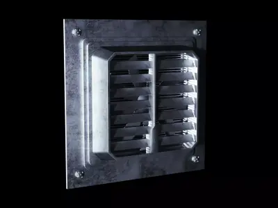 Sci-Fi Metal Ventilation Shaft Low-poly 3D model